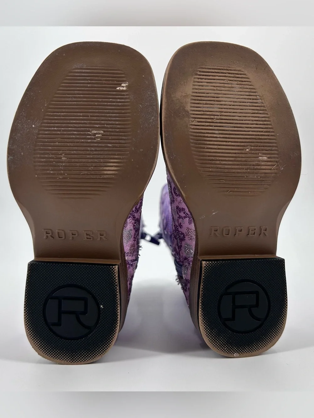 Roper Kids Lavender Floral Glitter Western Cowboy Boots - Toddler Size 6